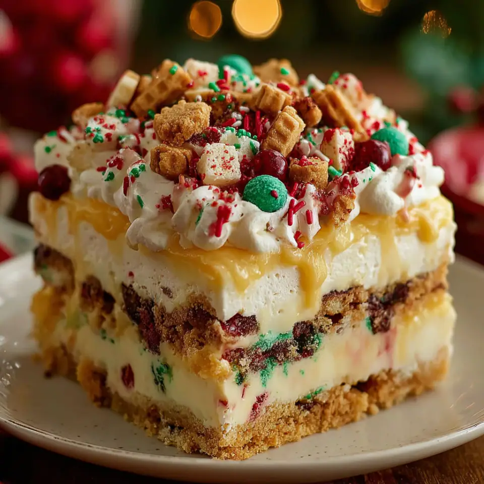 No-Bake Christmas Cookie Lasagna