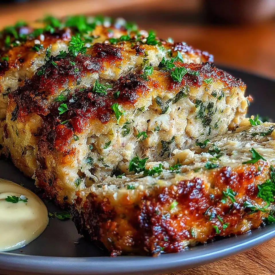 Garlic Parmesan Chicken Meatloaf